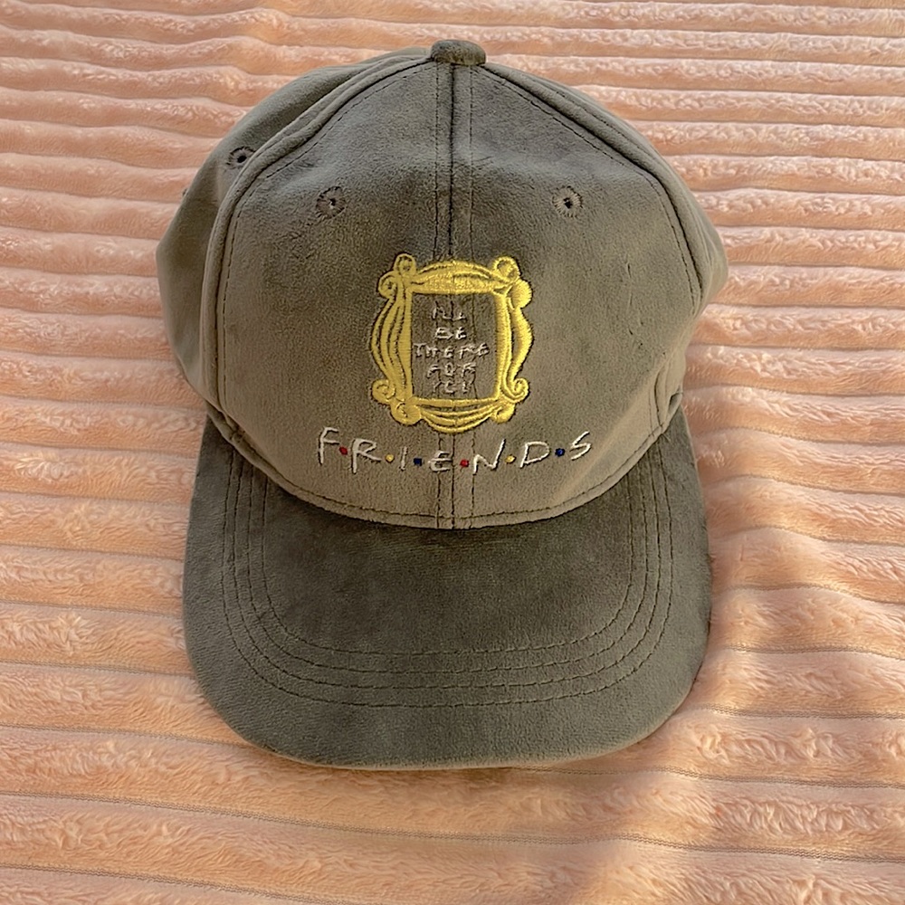 Grey suede Friends themed baseball adjustable baseball cap
